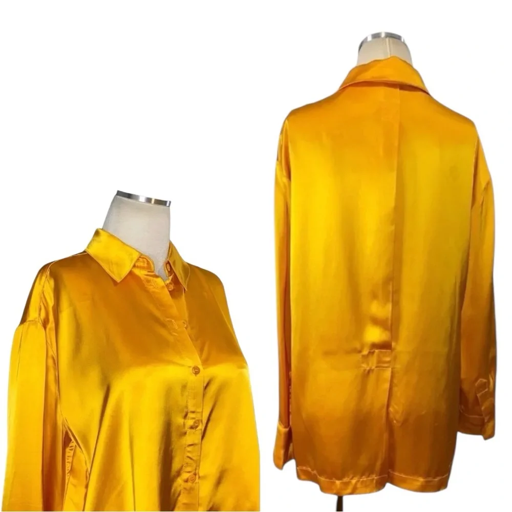 NWT Weekend Stories Celestina Shirt in Melon - Picture 4 of 10